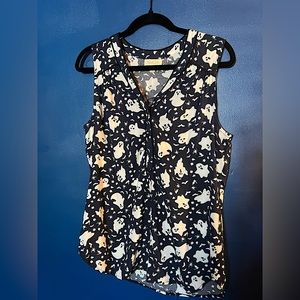 Modcloth Sleeveless Button-Up Ghost Blouse